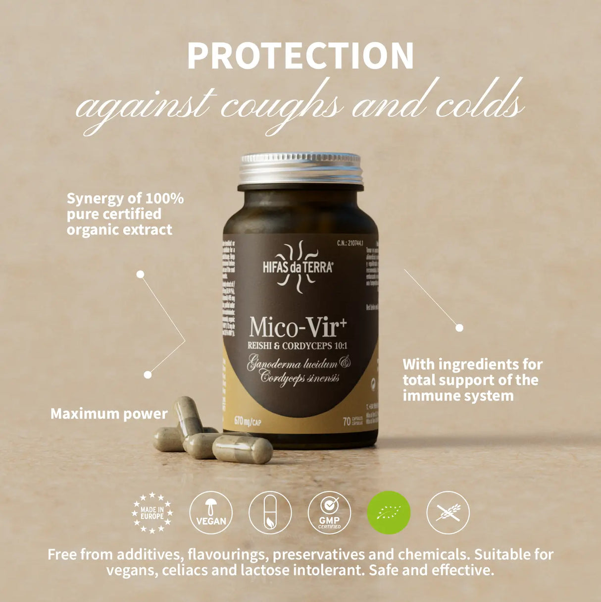 Mico-Vir+ Extractos Puros de Reishi y Cordyceps