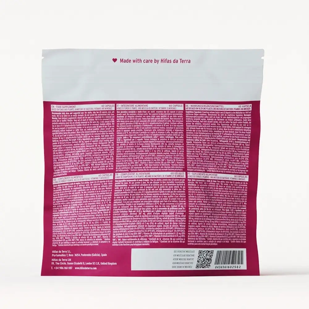 Hifas-Menopause (Reishi, Cordyceps, Lion's Mane, Ashwaghanda KSM 66 and Green Tea extract) capsules